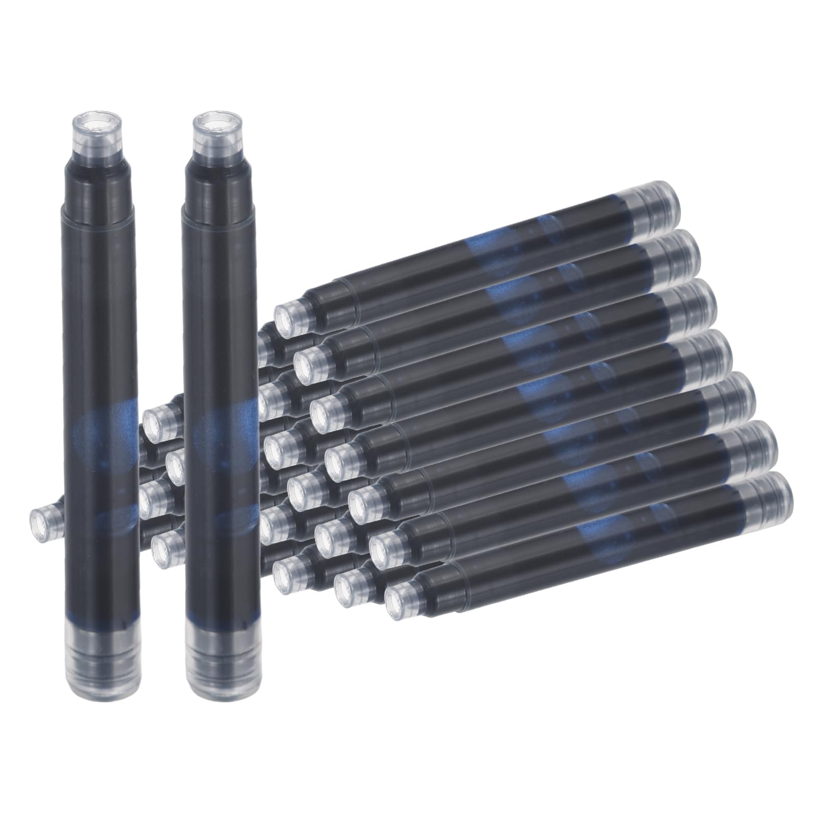 PATIKIL 30Pcs Fountain Pen Ink Refills 2.6mm Bore Diameter Blue-Black Ink Cartridges International Stand Refill Cartridges for Pen Writing Business