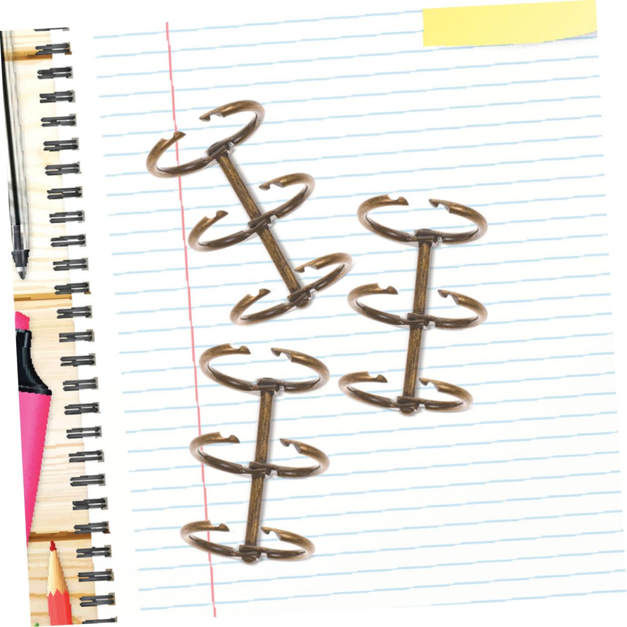 Tofficu 30pezzi Anelli Metallici Per Raccoglitori Anelli Portatili Per Scrapbooking e Organizzazione Documenti Per Ufficio Scuola e Casa Antico