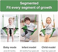 Vista 3 de Columpio para niños pequeños y columpio 2 en 1 para bebé, asiento de columpio de cuerda ajustable para niños Juego de columpio duradero