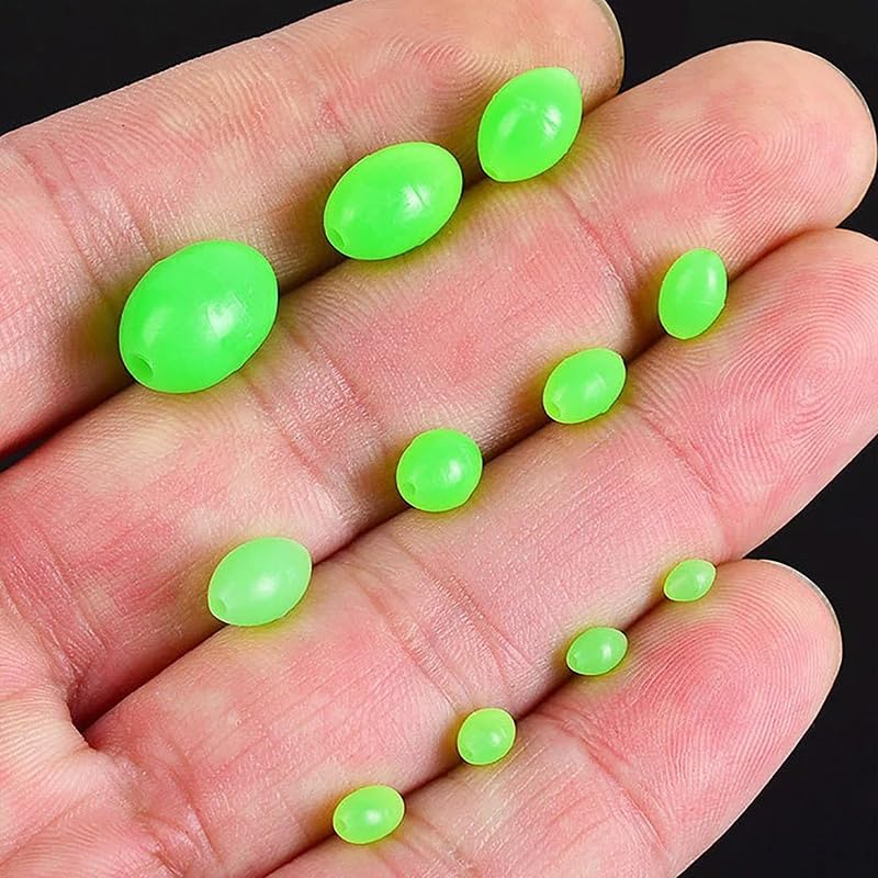 375 cuentas luminosas ovaladas para pesca verde oliva miniatura 5