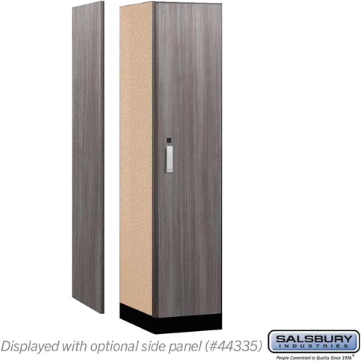 Salsbury 18" Wide Premier Wood Locker-Single Tier-1 Wide-6 Feet High-21 Deep-Skyline Walnut-Silver Electronic Locks