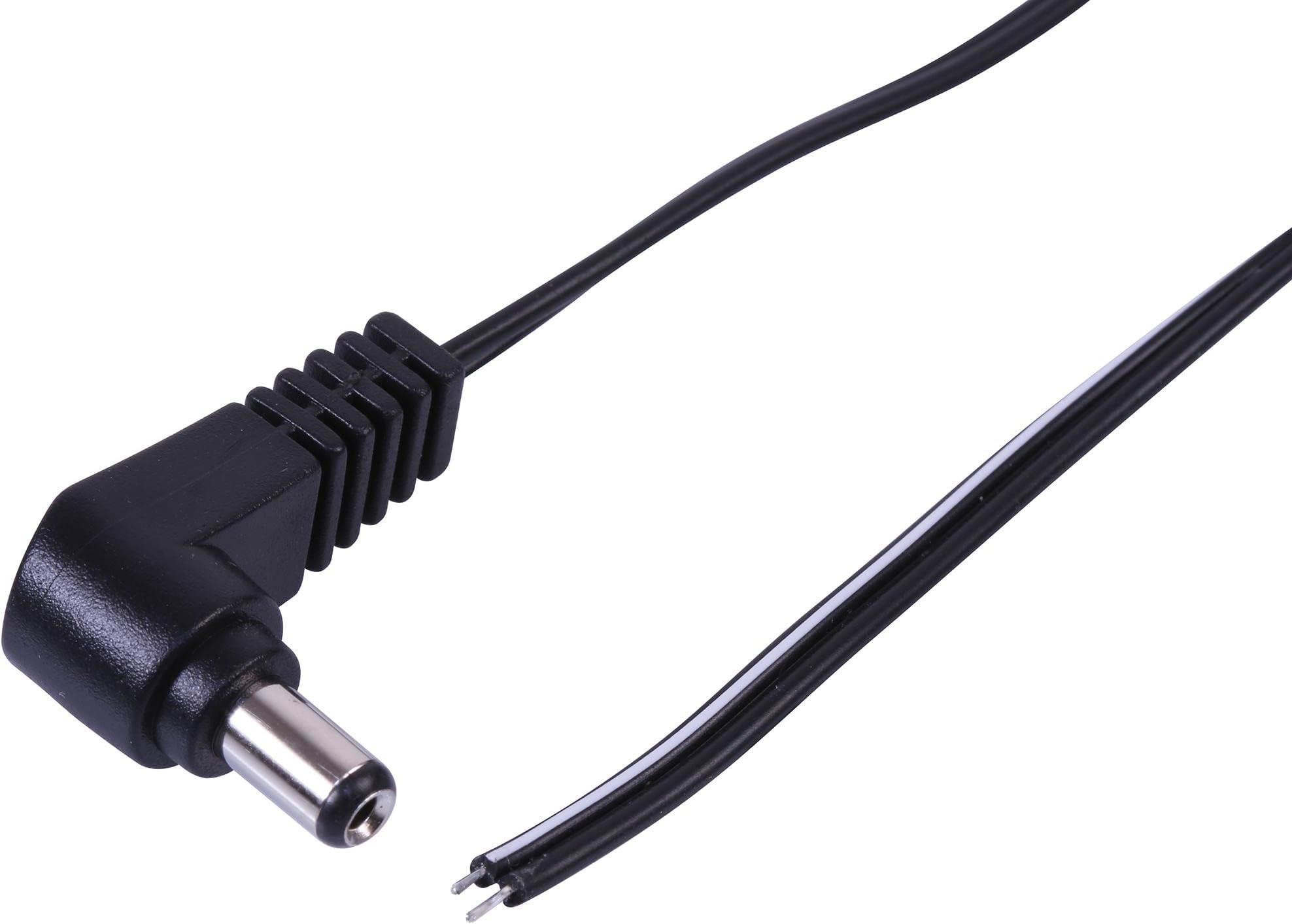 Lead 2.1MM DC RA Plug to Bare END 2M, Barrel Power Leads Qty X 1
