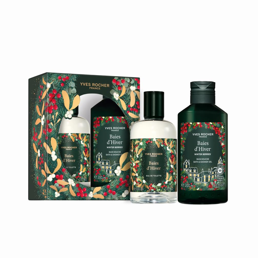 Yves Rocher - Geschenkset für Frauen - Winterbeeren: Eau de Toilette 100ml & Duschgel 200ml - Warmer Vanilleduft, Winterbeeren und florale Noten - Geschenke für Frauen