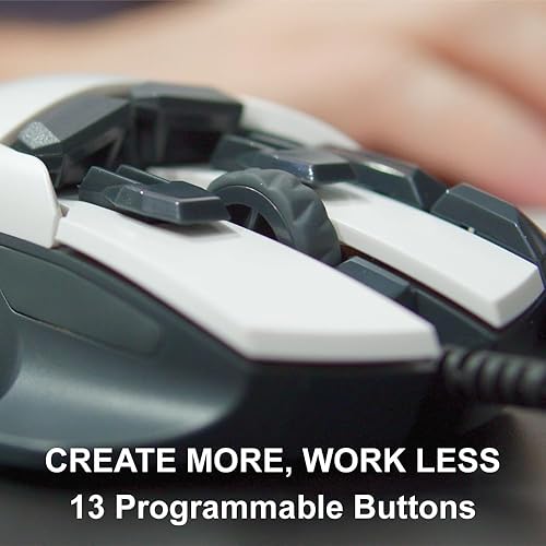 Miniatura 2 de Swiftpoint Creator Mouse CAD 3D con cable, 13 botones personalizables, memoria integrada, perfiles para Canva, Adobe, Solidworks, Da Vinci Resolve,