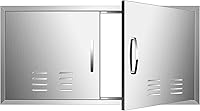 Vista 14 de Puertas de cocina para exteriores, 30 pulgadas de ancho x 21 pulgadas de alto, puertas de acceso para barbacoa de acero inoxidable con rejillas