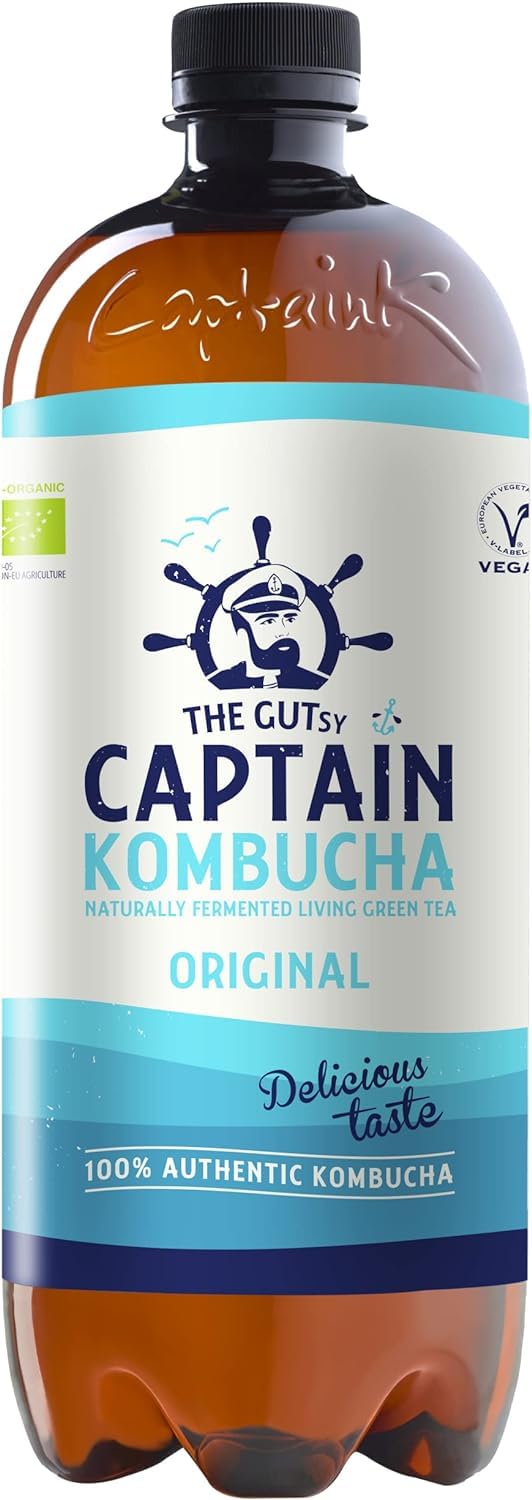 Gutsy Captain Kombucha 8x1l Bebida Probiótica Naturalmente Fermentada Sin Aditivos ni Conservantes Sin Pasteurizar Vegan MixBox