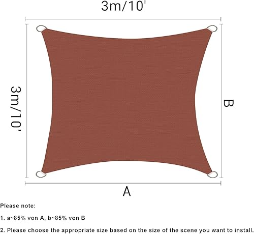Miniatura 8 de HOMPER Toldo tipo vela de 10 x 13 pies, bloquea eficazmente los rayos UV del 95%, tela Oxford, para patio, balcones, jardín, fiesta, actividades al