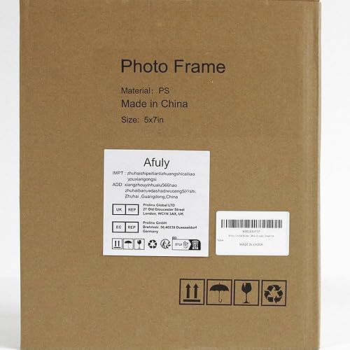 Miniatura 10 de Afuly Marco de fotos de 5 x 7 pulgadas, estilo bohemio, estilo marroquí, estilo bohemio, patrón de cruz 3D de roble desgastado, marcos de fotos de