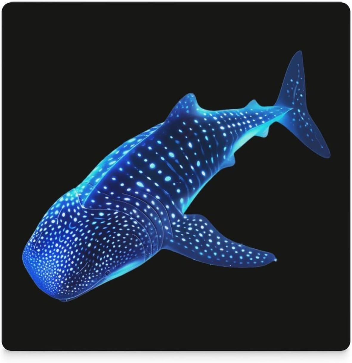 Shark Whale Big Fish Coaster for Drinks Square Ceramic Table Coasters Stone Mat Crafts 4PCS Home Kitchen Decor