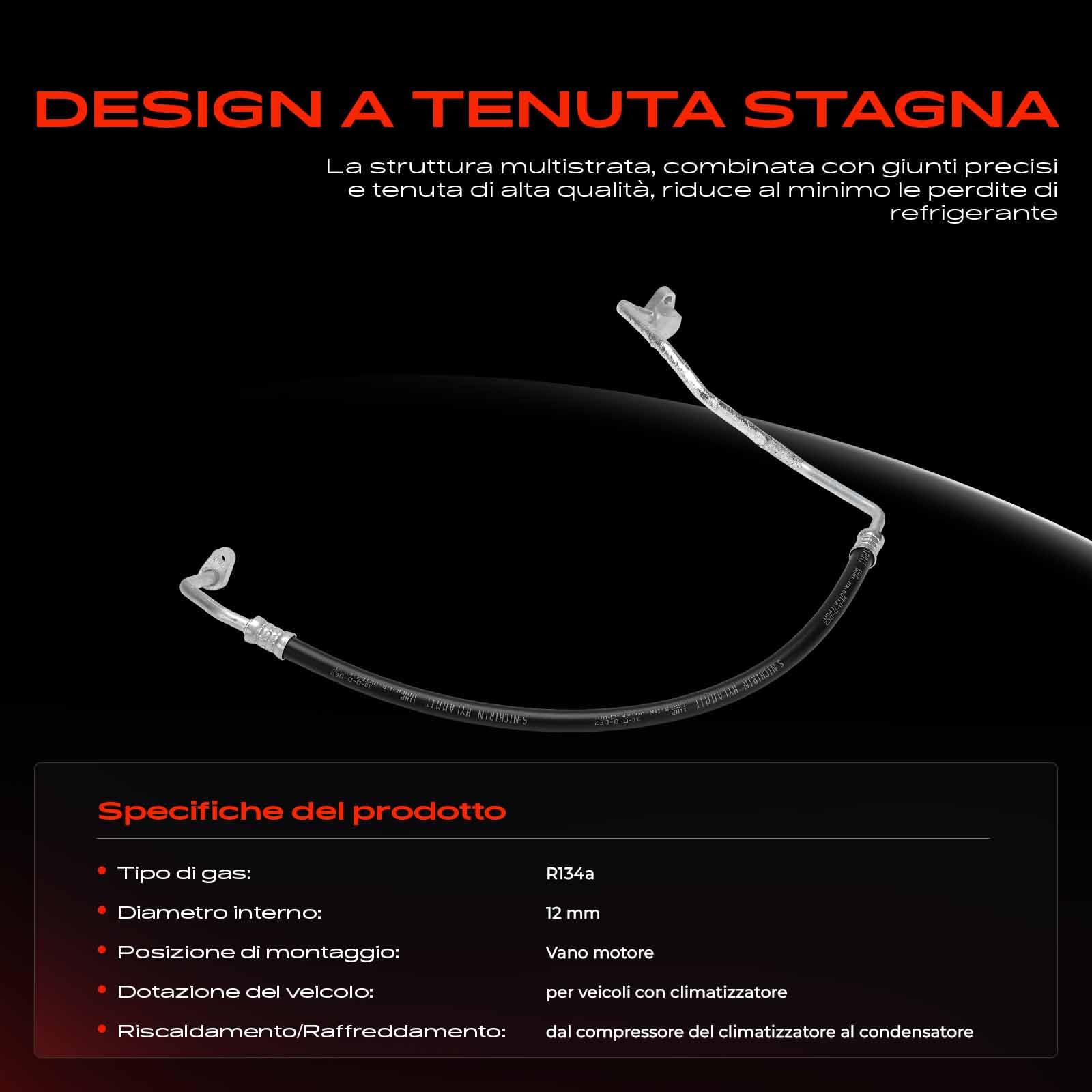 Frankberg Tubo dell'aria condizionata, tubo flessibile dell'aria | Compatibile con: Ducato Van 250, Scatola di collegamento, Autobus saltatore, Pianale/telaio Boxer, Pianale/telaio Jumper
