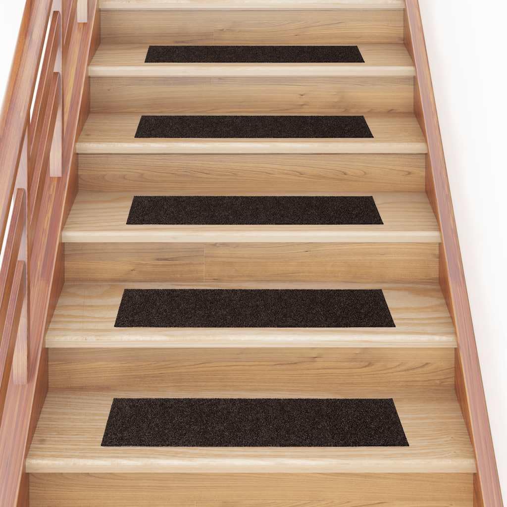 vidaXL Stufenmatten Selbstklebend 15 STK. 76x20 cm Dunkelbraun Rechteckig