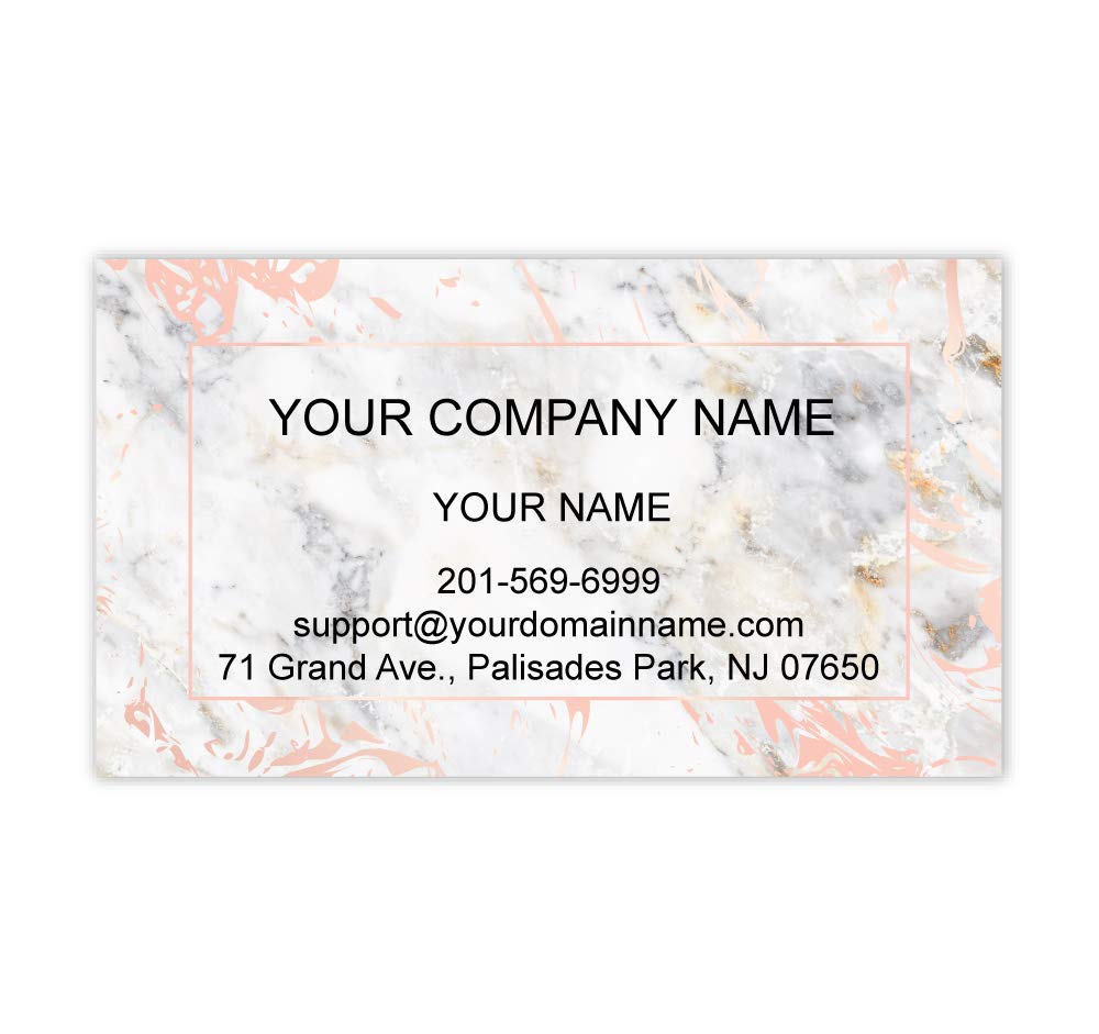 Custom Premium Business Cards, Full color - Marble (350gsm-Thick paper), Made in The USA (Pink)
