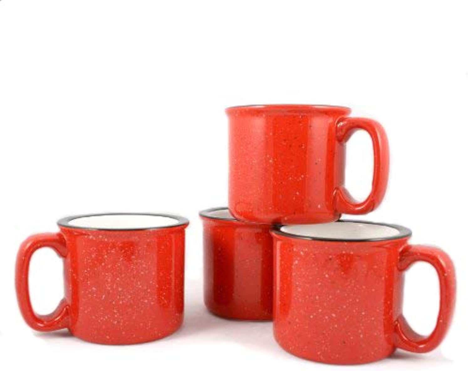 Ceramic Campfire Mug, 15oz - Set of 4 (Black)