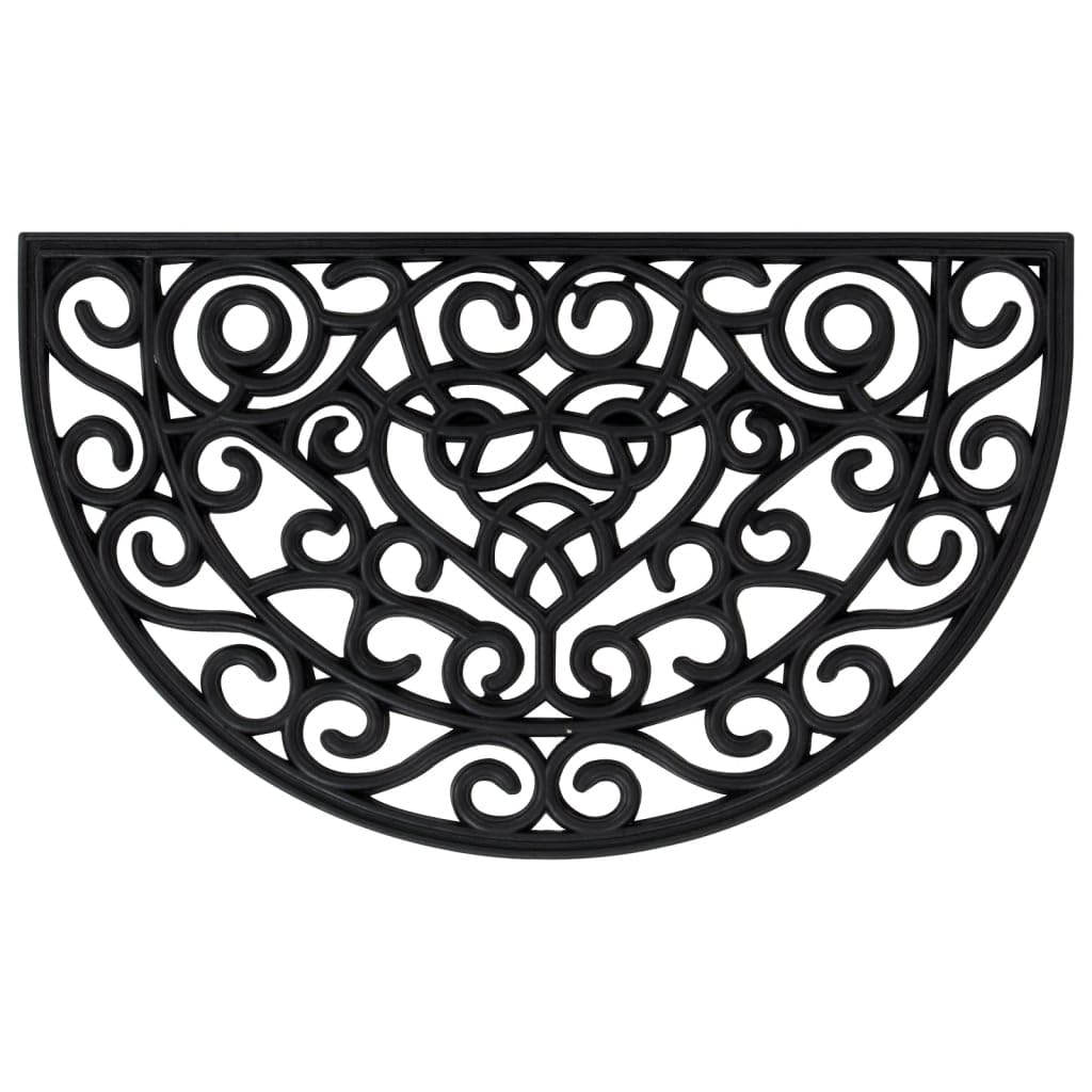 Zerbino semicircolare in gomma antiscivolo 45 x 75 cm con fori