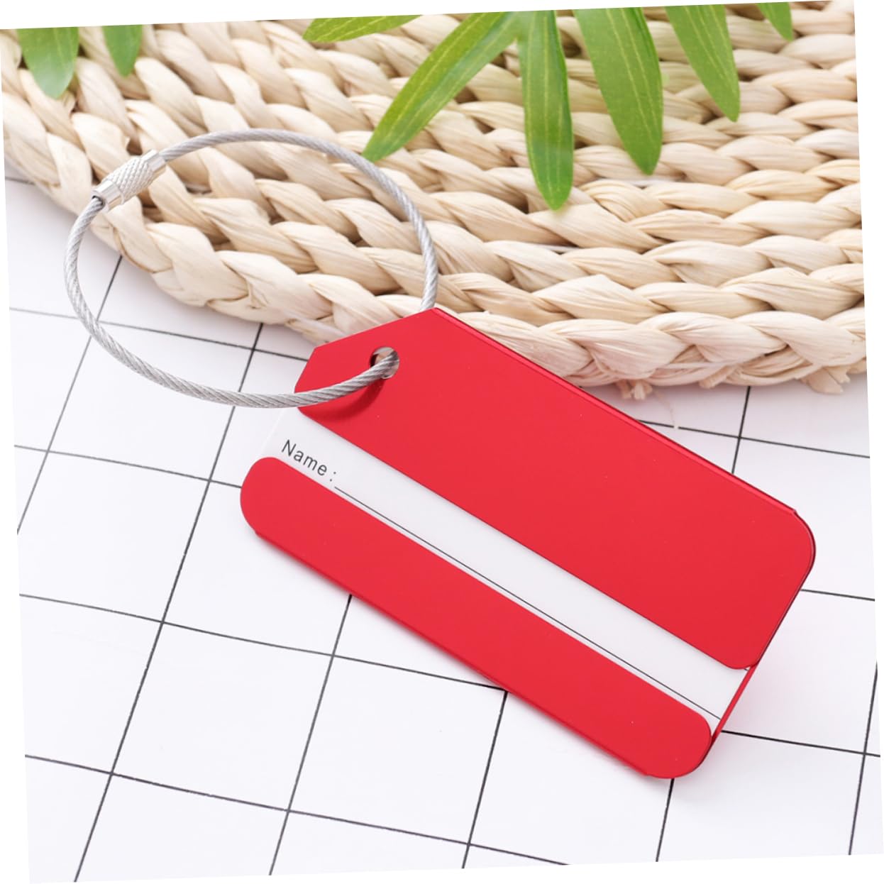 SHERCHPRY 30pezzi Etichette Per Bagaglio Alluminio Multicolore Targhette Per Valigia e Borsa Personalizzabili Con e Indirizzo Per Viaggi e Crociere Rosso