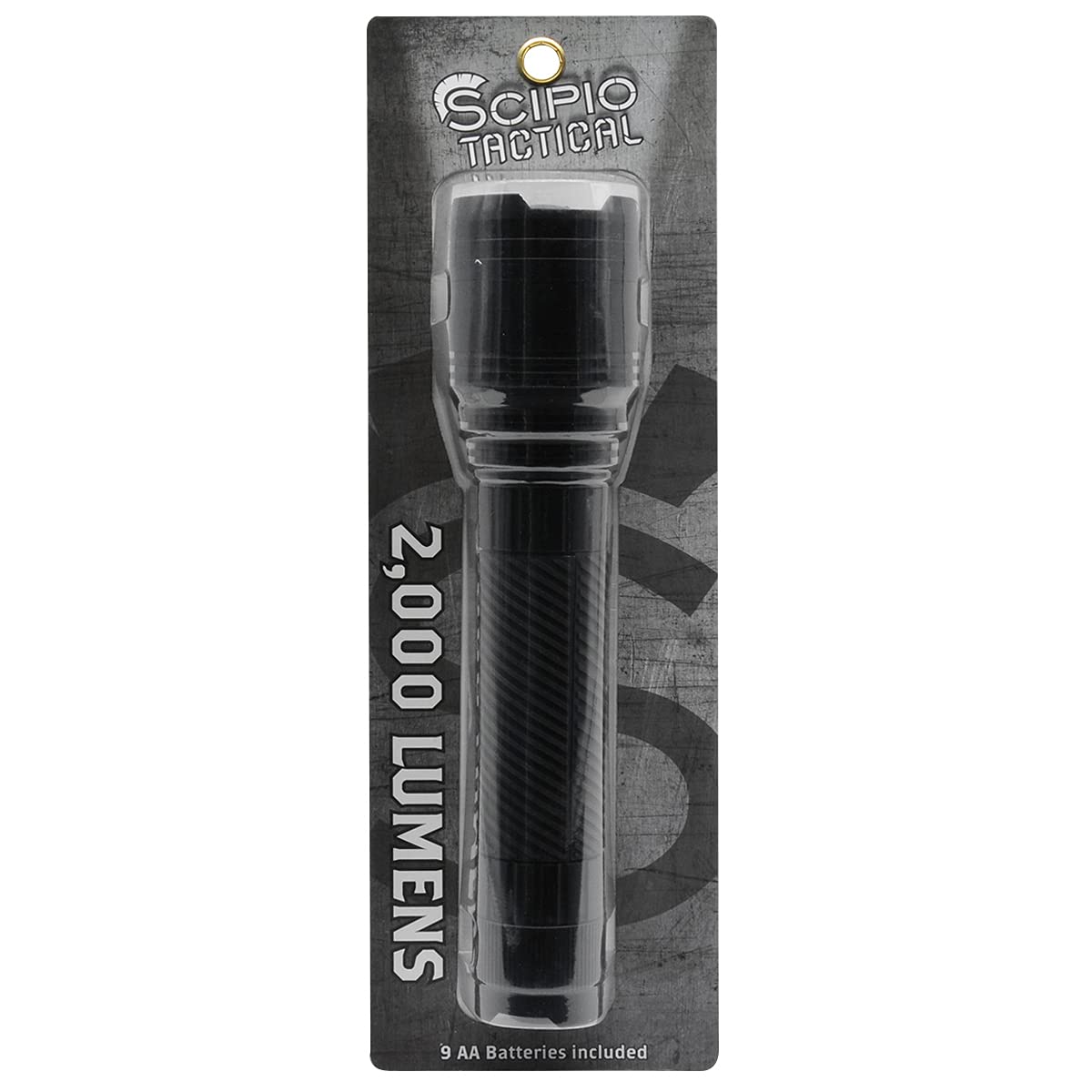 Scipio 2000 Lumens Tactical Flashlight - Zoomable Beam, High/Low/Strobe Modes, Weatherproof For Outdoor Use