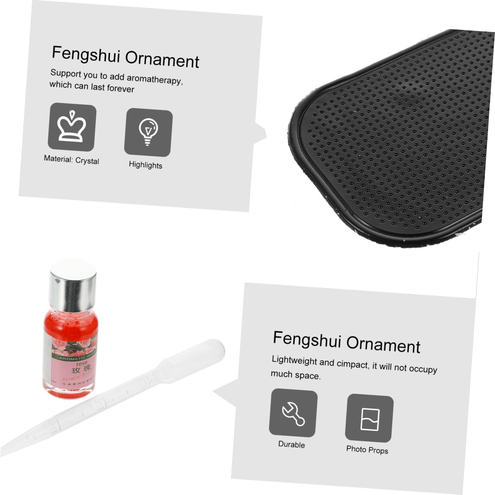 Adorno de Loto Giratorio Decoración Elegante Aromaterapia para Coche y Carga Solar de Cristal y Plástico Varios estilos para Interior de Vehículo Varios estilos