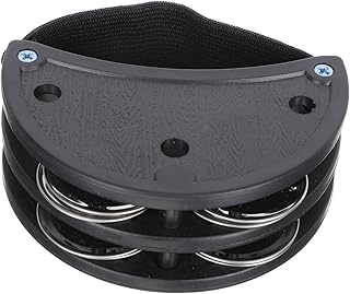 Wakauto Instrumento De Sino De Pé Pandeiro De Fileira Dupla Com Alça Tarola De Pé Guitarrista Tambores De Pé Sino De Fileira Dupla Pandeiro De Mão Pandeiro De Calcanhar Jingle De Metal A