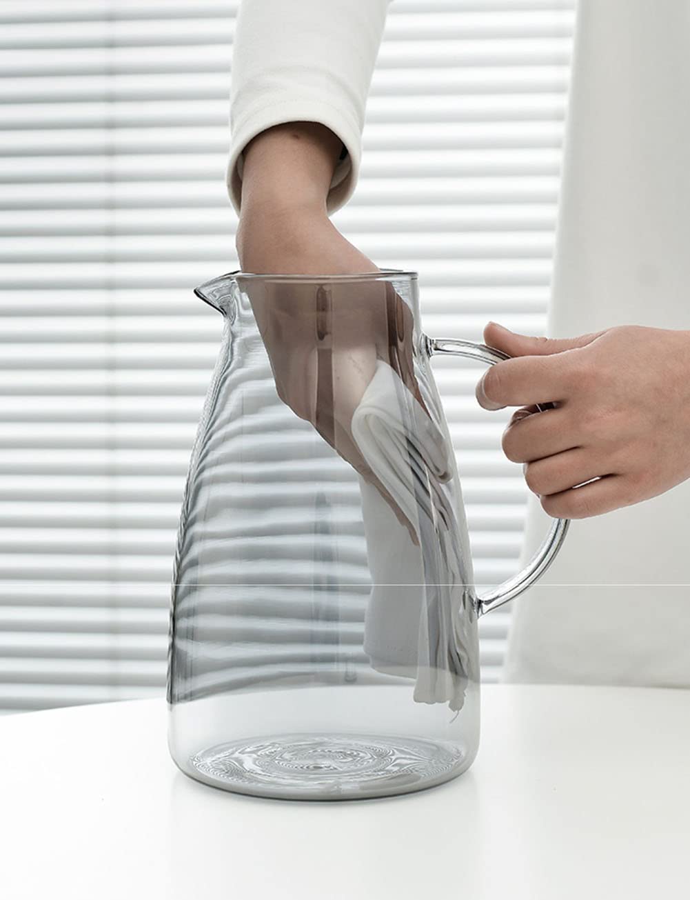 12 Unzen Trinkgläser-Set mit 6 Gläsern,superbeständiges Trinkglas-Set aus gehärtetem Glas(6 Glasses+Shelf, Clear)