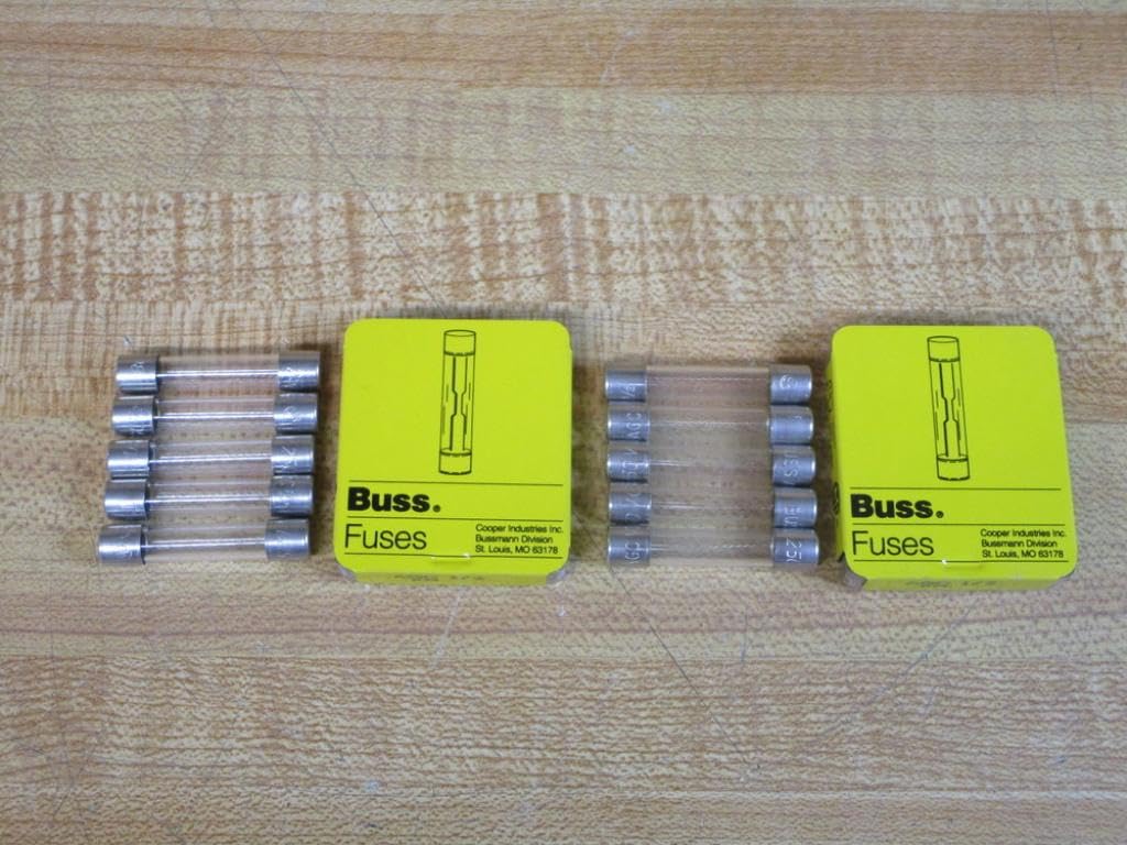 Bussmann AGC-1/2 AGC Series Fuse, Fast Acting, 1/2 Amp, 250V, Glass Tube, 1/4" x 1-1/4" (Pack of 5)