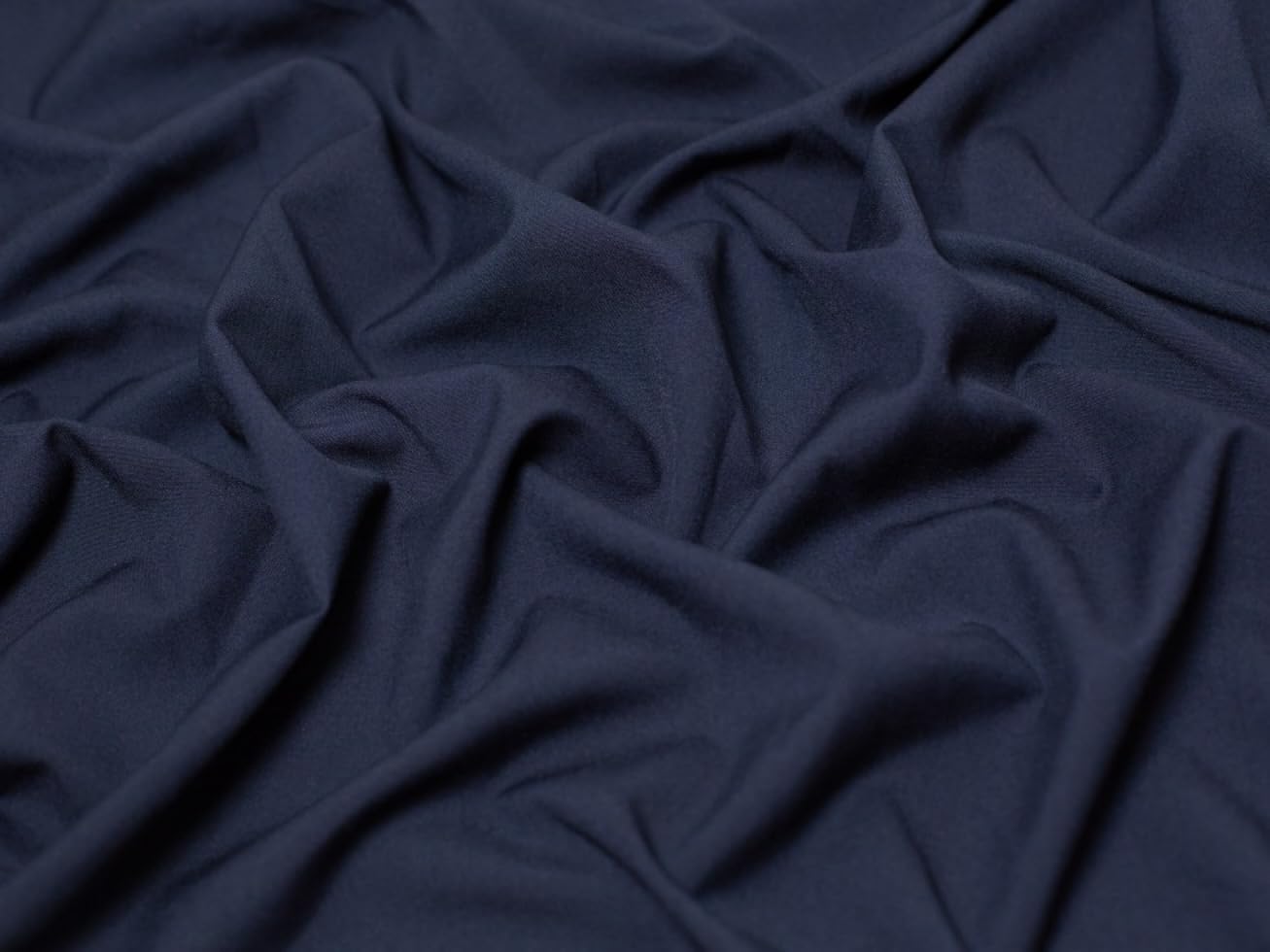 Minerva French Navy Poly Viscose Stretch Woven Suiting Fabric - Per Metre