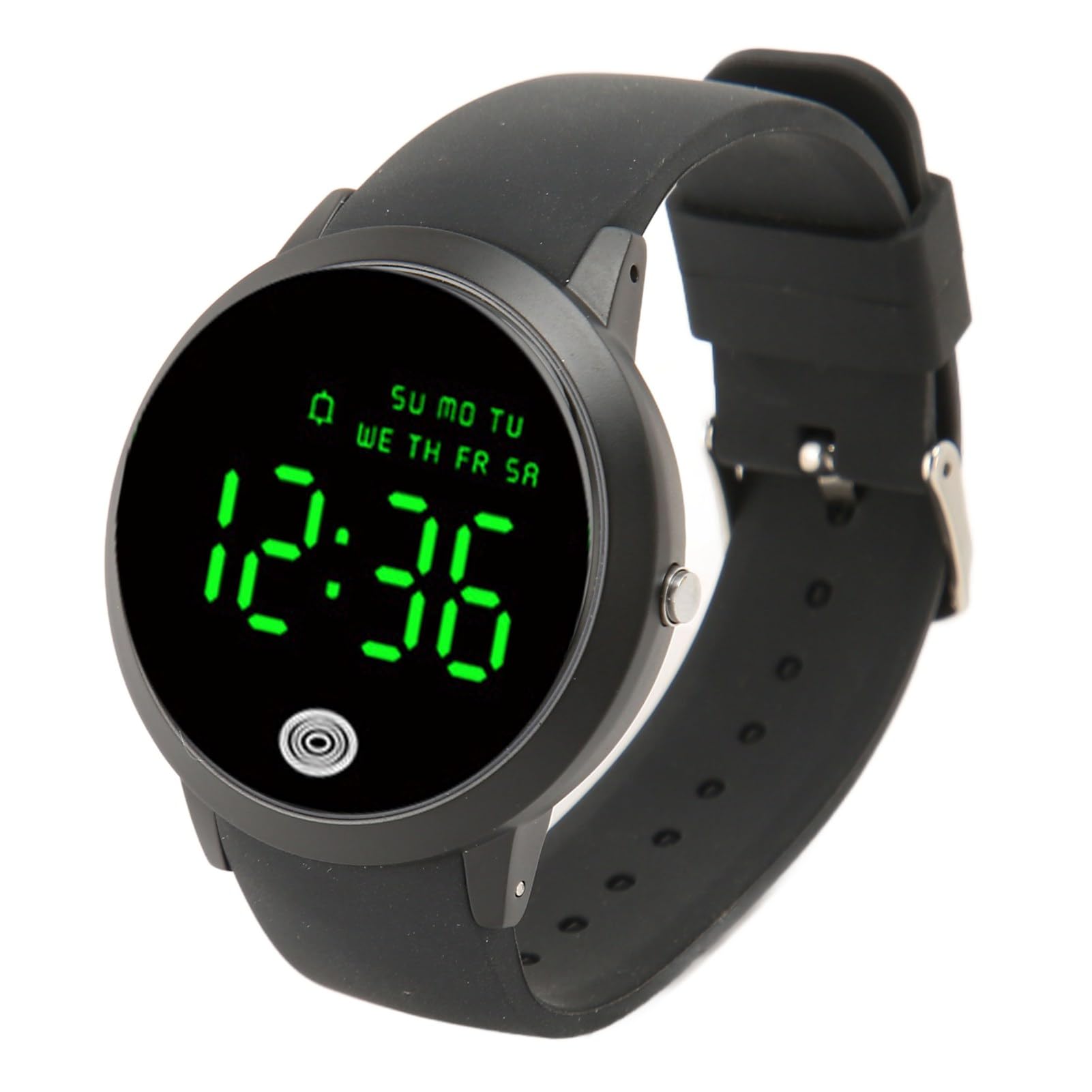 LJCM Reloj, Pantalla a Color Redonda Retroiluminada a Prueba de Golpes Simple 12 24 Horas de Conmutación SHO Hombres Reloj Digital para el Trabajo (Talla Grande)