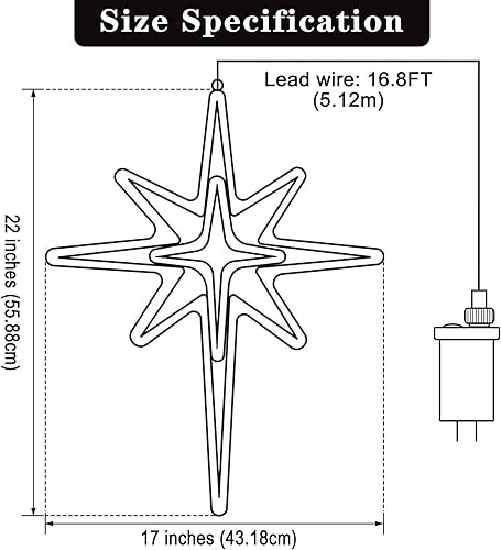 Miniatura 7 de Luces de árbol de Navidad de 22 pulgadas, 8 modos de iluminación, marco de metal, impermeable, 96 LED, luces amarillentas cálidas para Navidad, Año