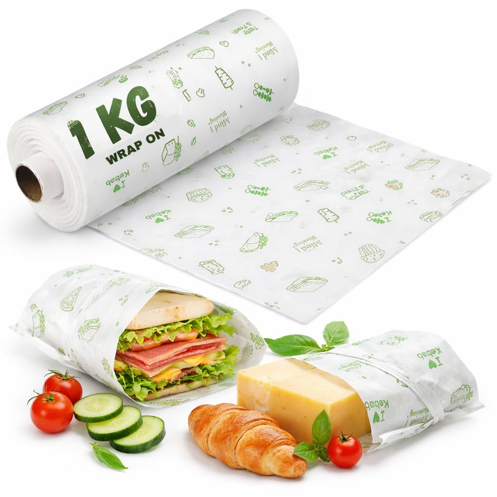 WRAP ON Butter Paper Roll 100m / 1kg | Food Wrapping Paper 1 kg Non-Stick | Parchment Paper for Roti Wrapping, Baking | Food Storage | Oil-Absorbing Kitchen Food Wrap for Tiffin, Sandwich-image-35