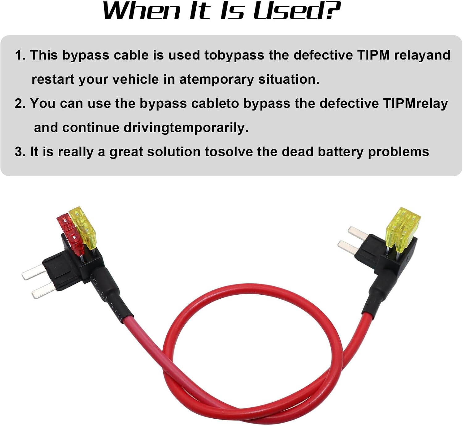 FZJDSD TIPM Repair Fuel Pump Relay Bypass Cable Compatible with Dodge Ram 1500 2500 3500 Compatible with Chrysler Jeep Grand Wrangler Liberty Compatible with VW Routan Replace CBWPR091AA