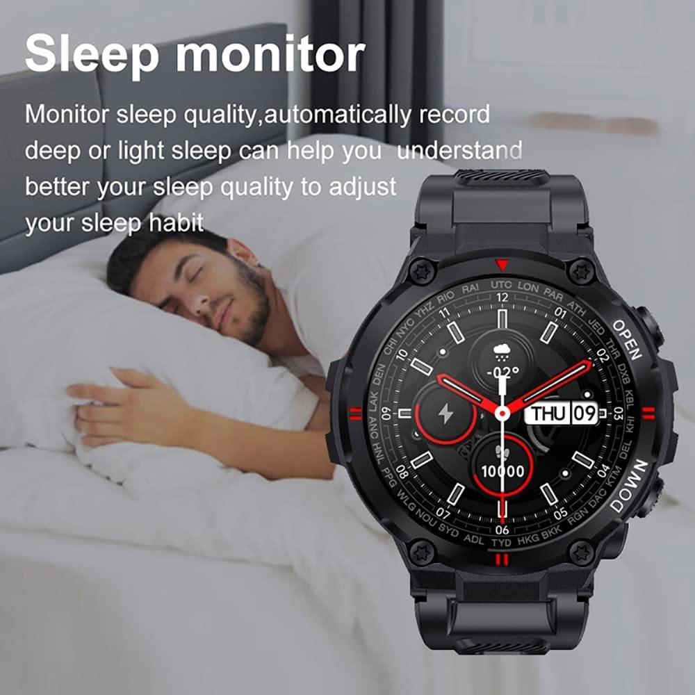RajoNN 1.28'' Full Touch Screen Smart Watch per Donna Uomo Bluetooth Smartwatch con Risposta/Effettuare Chiamate/Monitoraggio della Salute IP68 Impermeabile Smart Fitness Tracker (Color