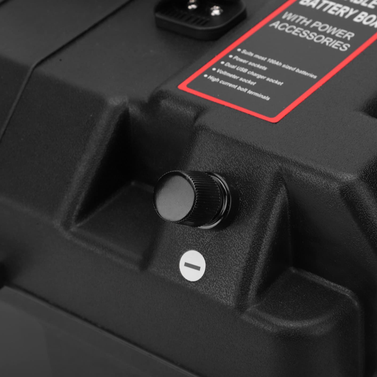 CHICIRIS Pokrywa Pojemnika na Akumulator, materiał Odporny na Ciśnienie, z Dwoma Gniazdami ładowarki USB Zapalniczka 12 V, do ładowania Samochodu Zewnątrz Akumulator 100 Ah 12 V 24