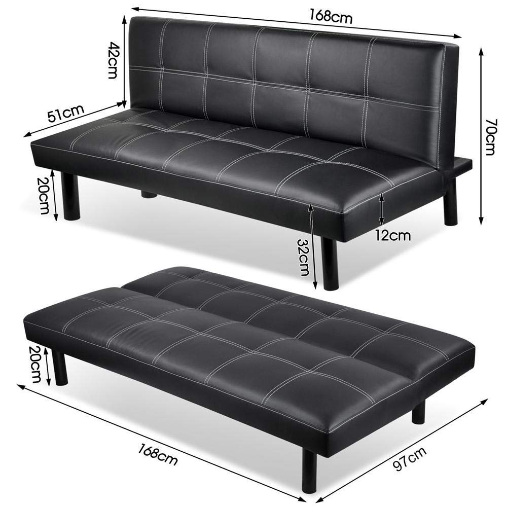 Yaheetech Modern Foldable Leather Sofa Bed Click Clack Sofa Couch