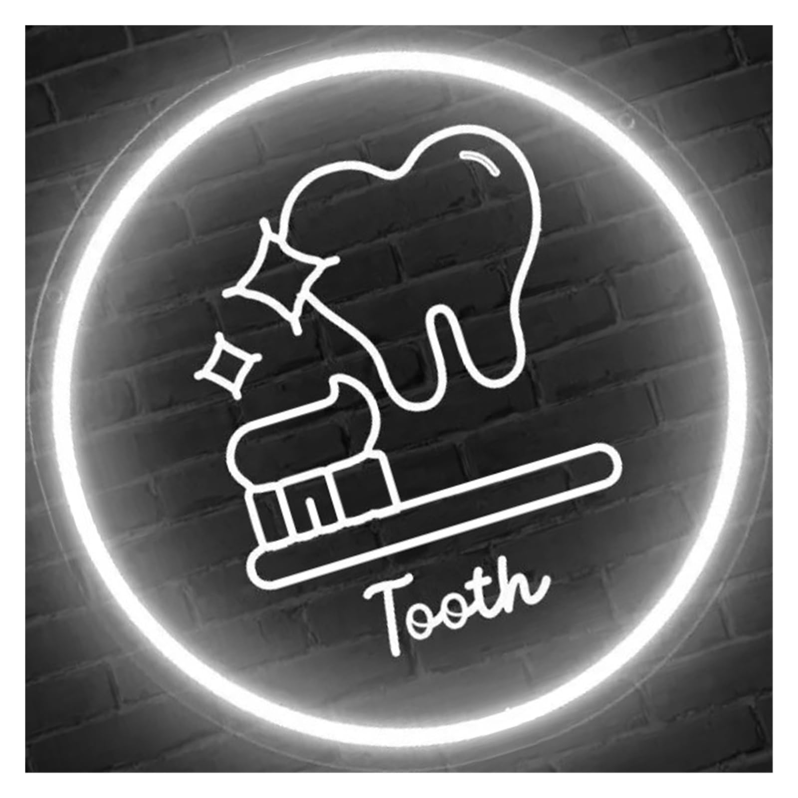 LEMST Sign Lamp Tooth Neon Signs USB Powered, Dental Lights Suitable for Shop Window Decor Business Open 12.6inx12.6in
