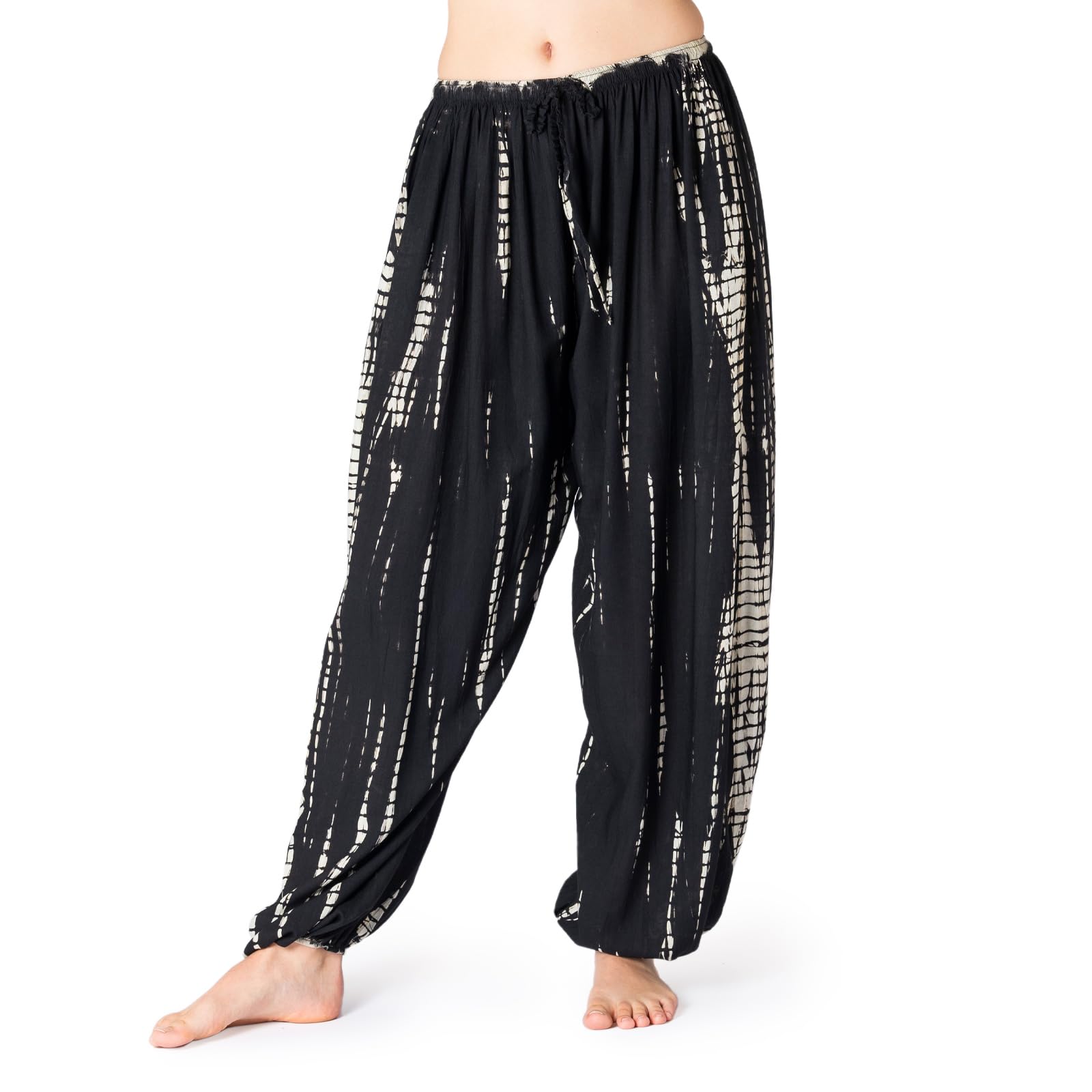 PANASIAM Harem Pants Bogota TieDy, Black White, M
