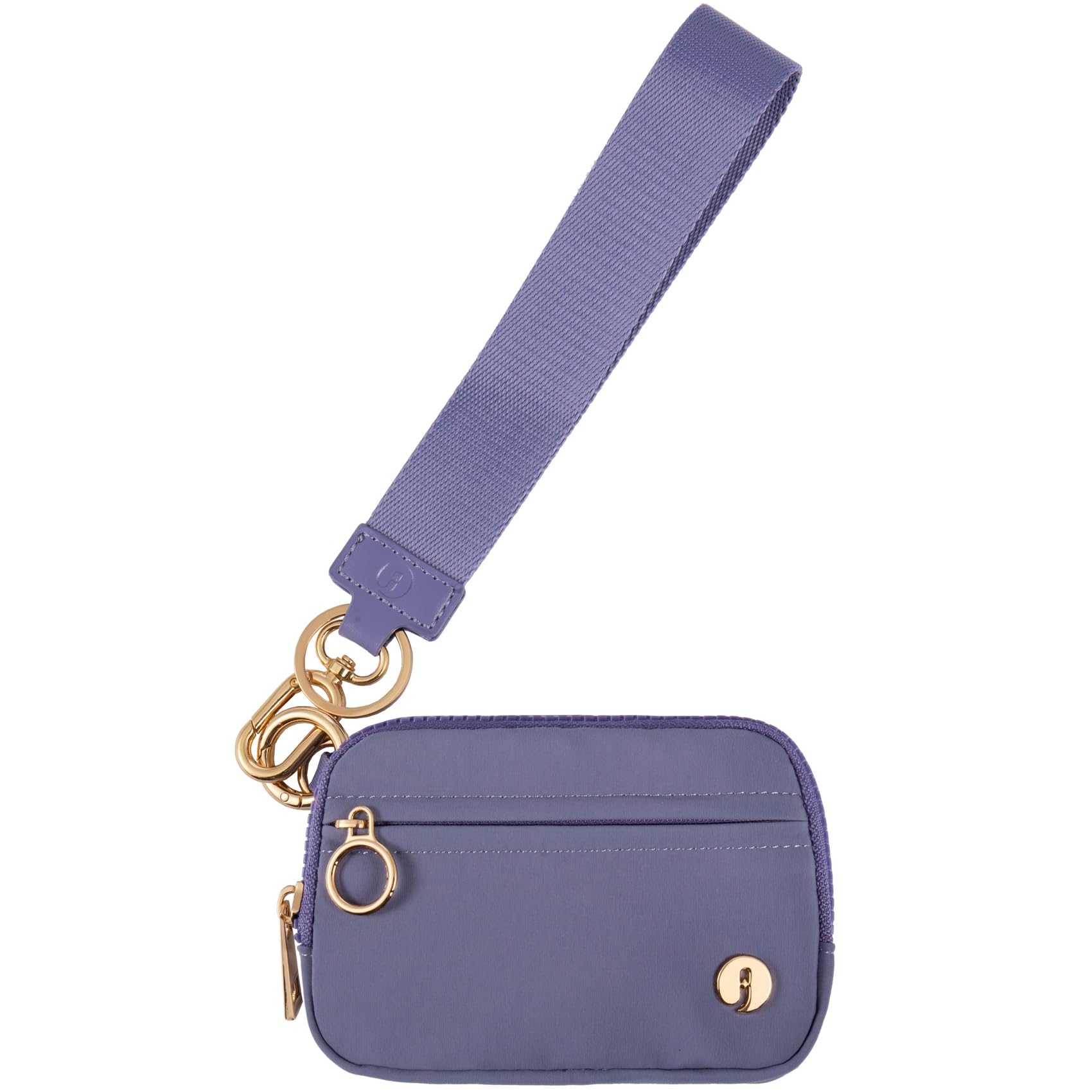 JEEBURYEE Wristlet Keychain Wallets for Women RFID Blocking Credit Card Holder Small Zipper Coin Purse Change Pouch with ID Window and Detachable Wrist Strap Dark Purple