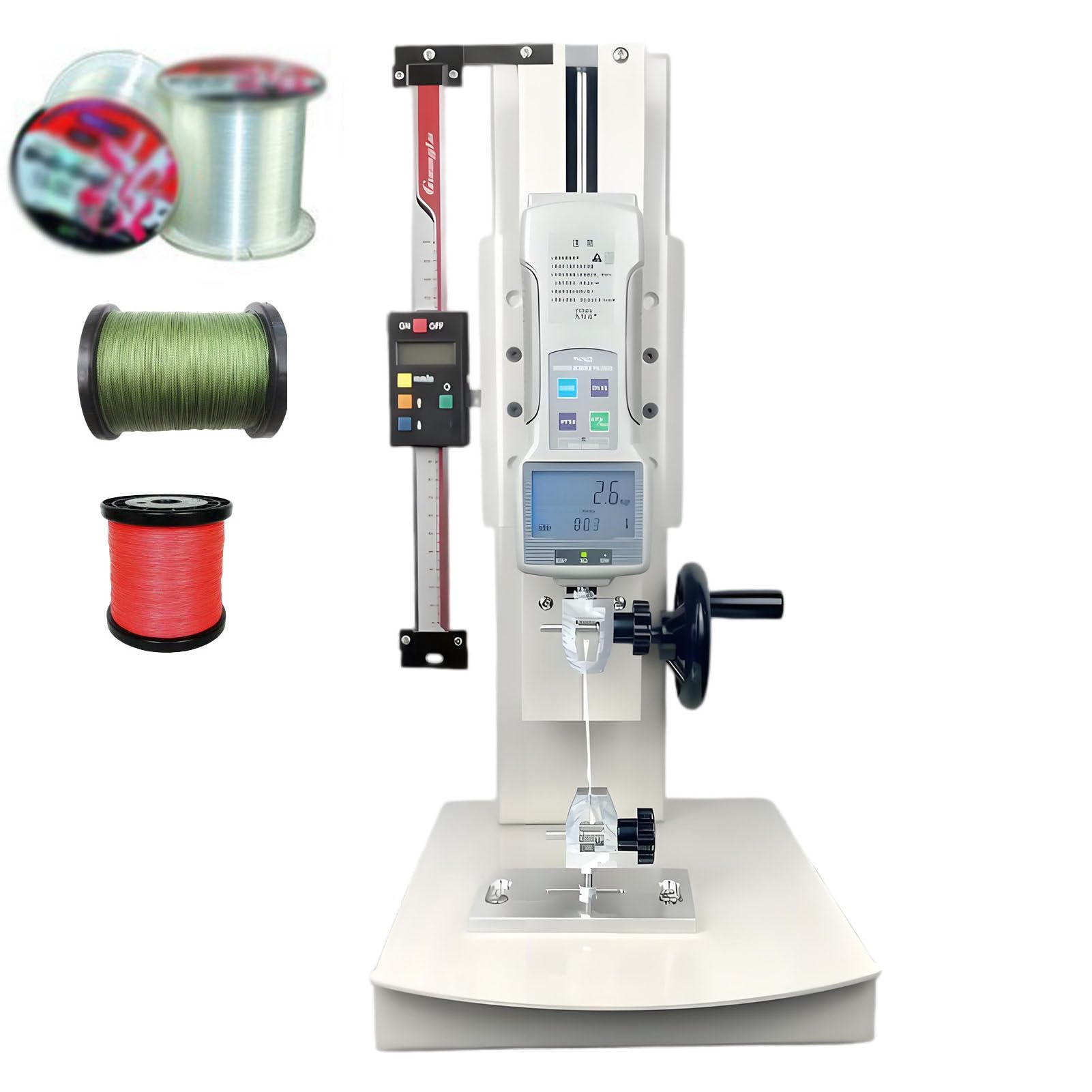 ExoticaBlend Tensile Testing Machine, 10N-2000N Digital Force Gauge Push Pull Gauge, Stroke 270mm, for Textiles, Sports, Scientific Research WithRuler-100N