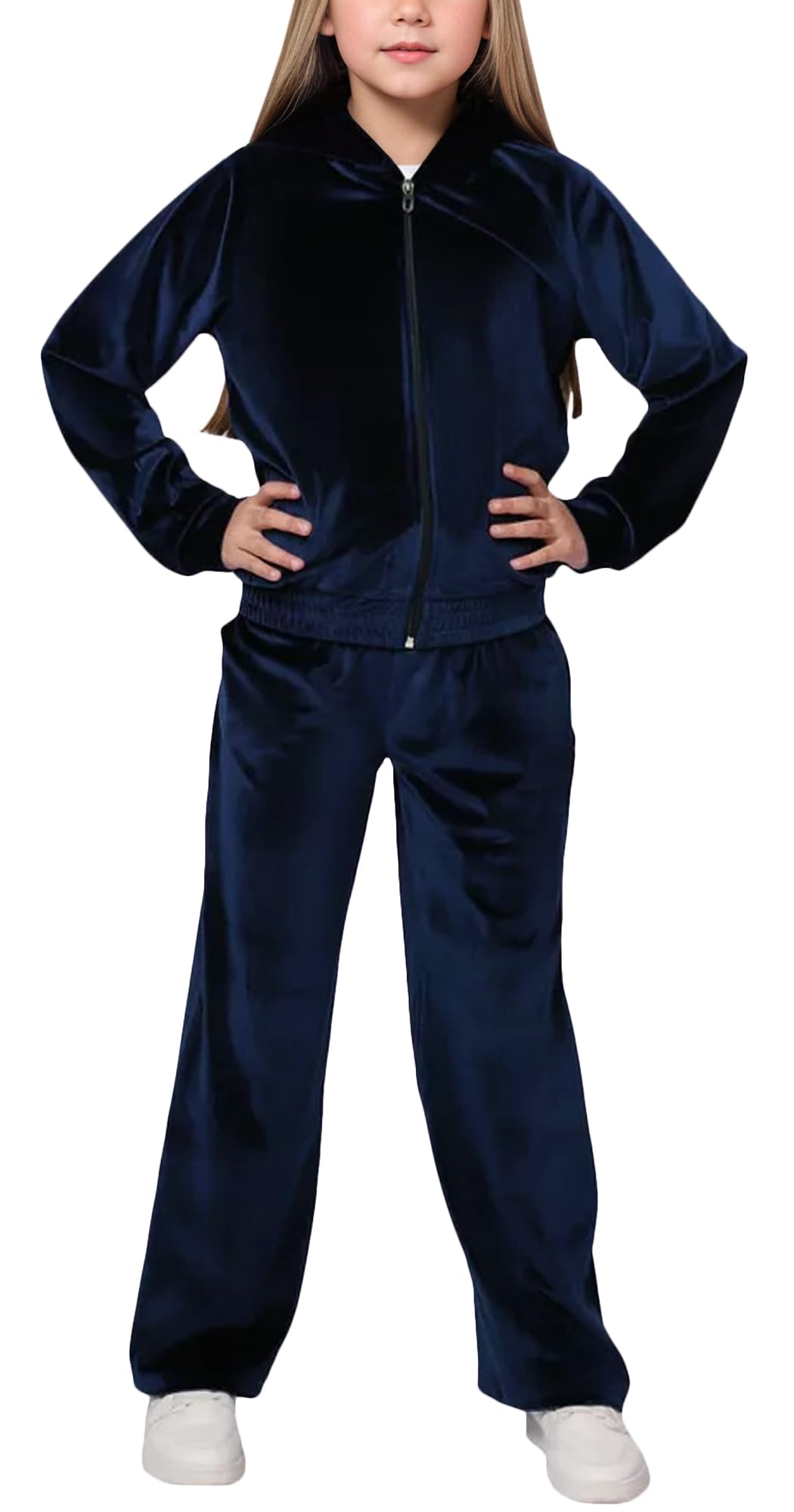 FEOYA Fille Pantalon Manteau Velours À Capuche Enfant Tenue Jogging Automne Ado Survêtement Sport Campus Vêtements Chic Gymnastique Hiver Mode Élégant Scolaire 5-13 Ans