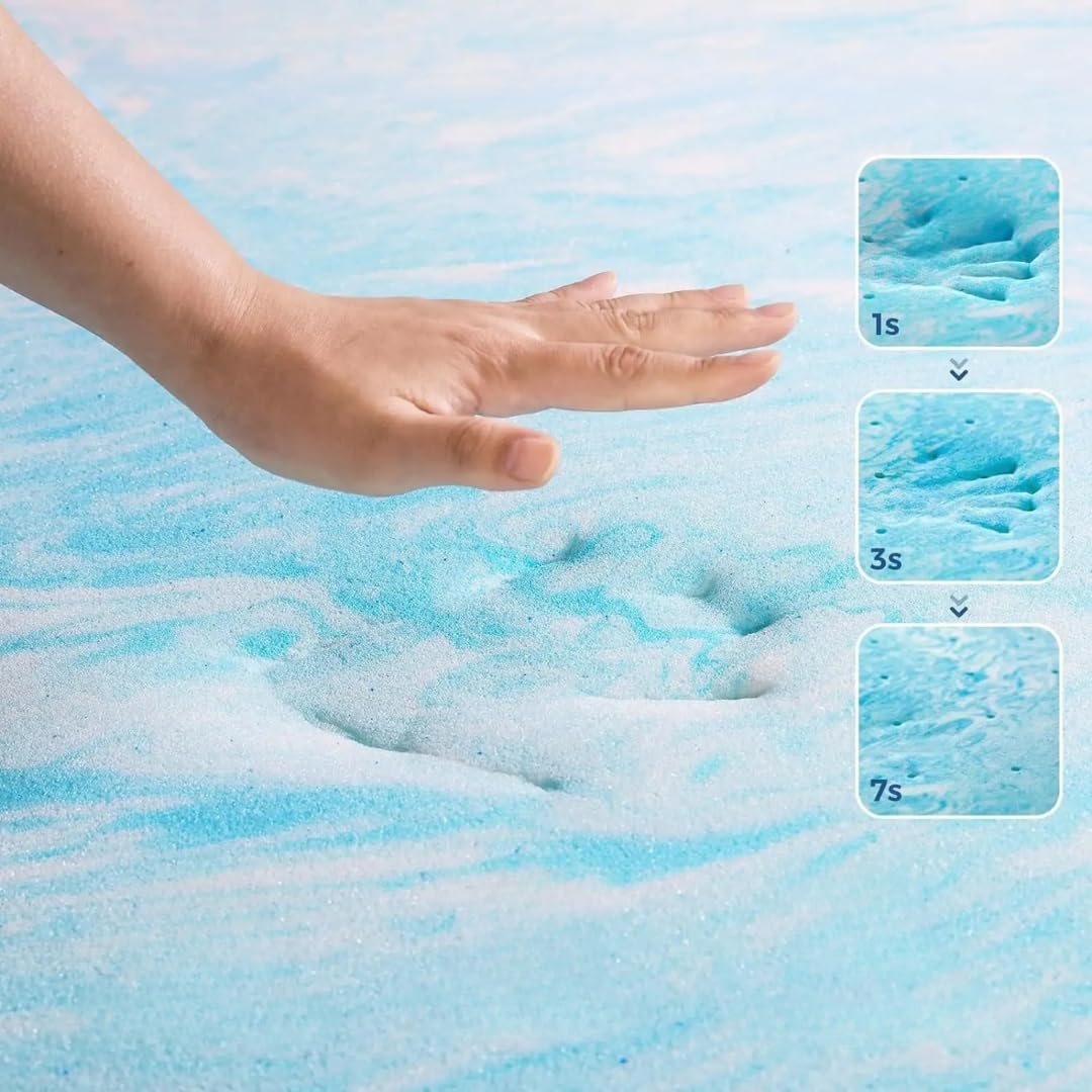 Memory Gel Matratzenauflage mit Atmungsaktivem Double Jersey Bezug, Anti-Rutsch Unterseite, Spannbänder für Matratzen bis 30 cm (140x200cm)