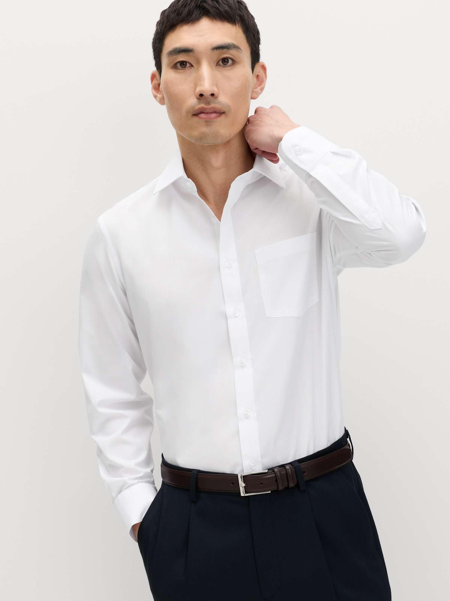 Marks & Spencer Camisas Fáciles de Planchar para Hombre Pack de 3, Ajuste Entallado