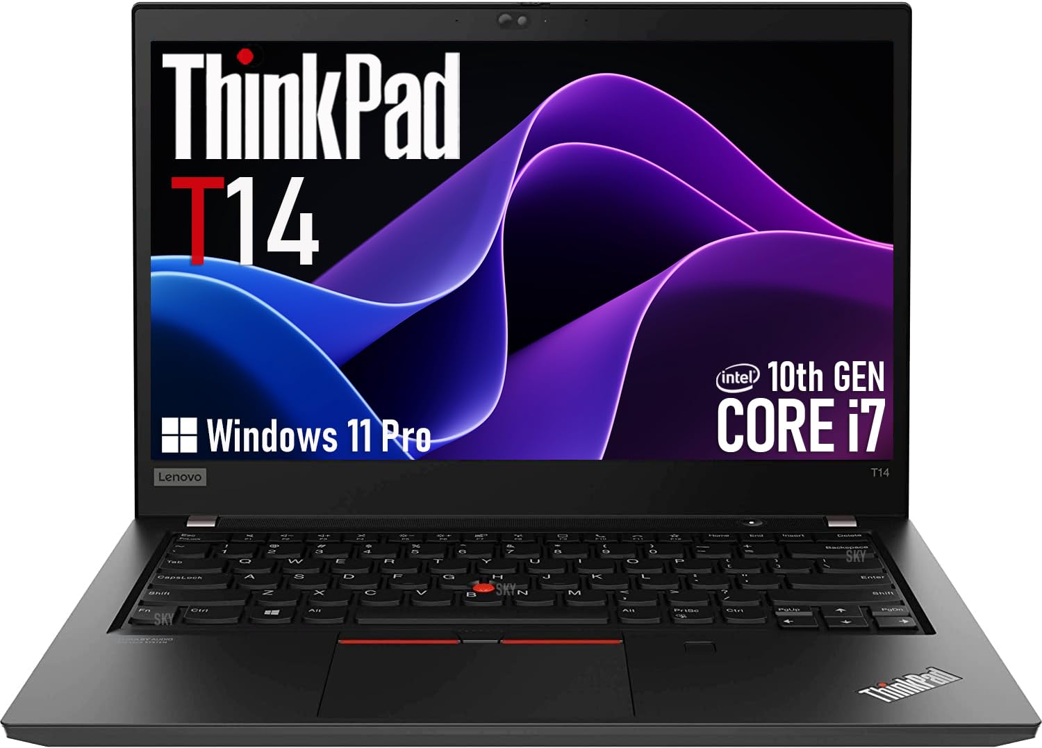 Lenovo Thinkpad T14 Gen 1 Laptop, 14" Full HD (1920 x 1080) Display, Quad-Core i7-10510U, 16GB DDR4 RAM, 512GB SSD, Backlit Keyboard, HDMI, Windows 11 Pro (Renewed)