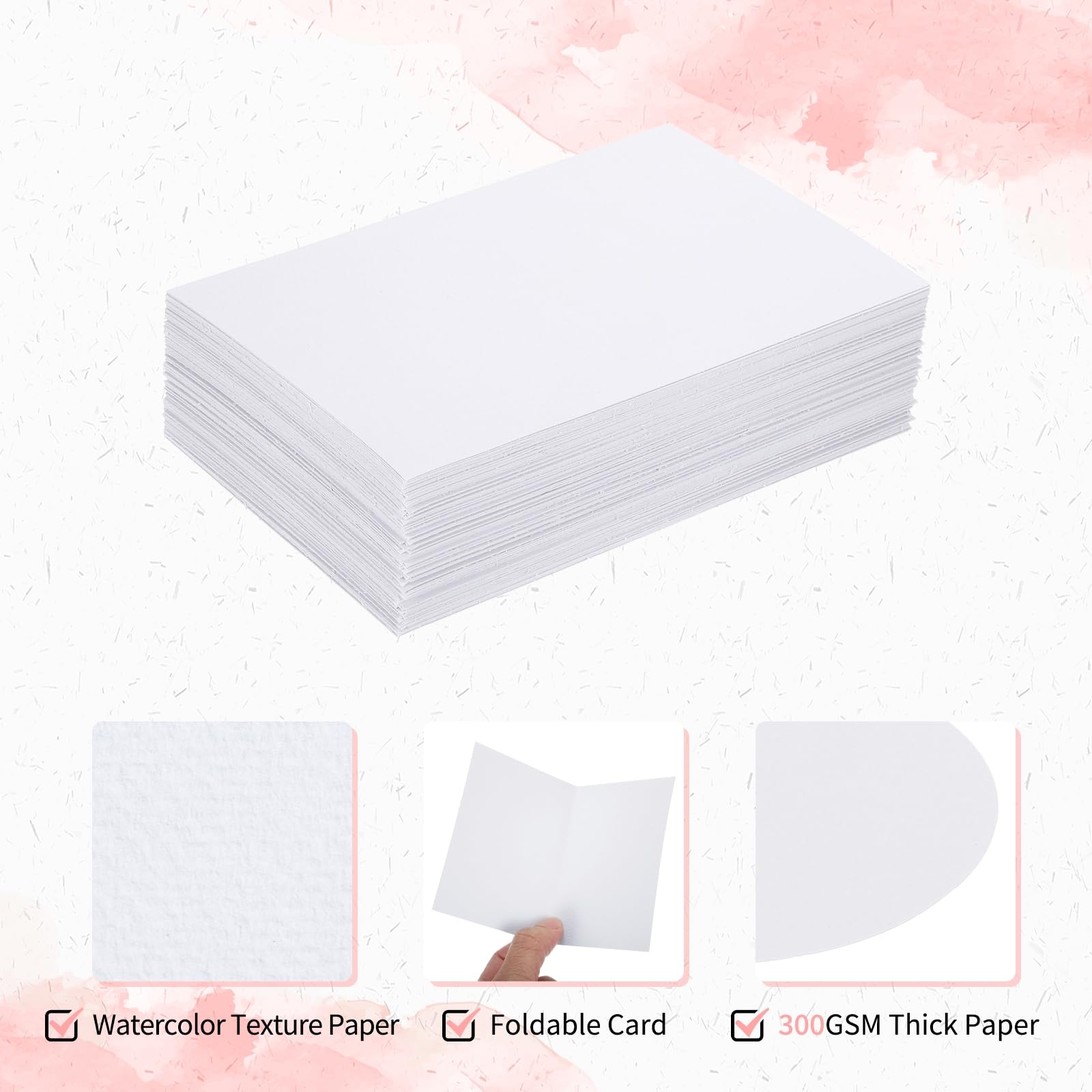 PATIKIL 4"x6" Papier Aquarelle En Gros, 500 Feuilles Papier Peinture Coton Pressé À Froid 92lb/250 GSM Pour Artistes Peinture Fournitures Dessin