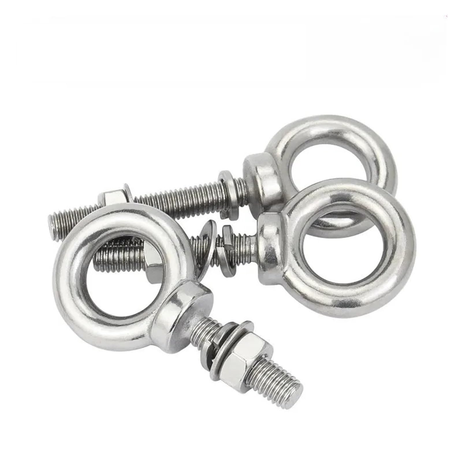 Metalowe śruby oczkowe do dużych obciążeń, Śruby oczkowe 304SS 2 szt. i nakrętki Podkładki Uszczelka Ext Marine Lifting Multisize Silver(M8x120mm)