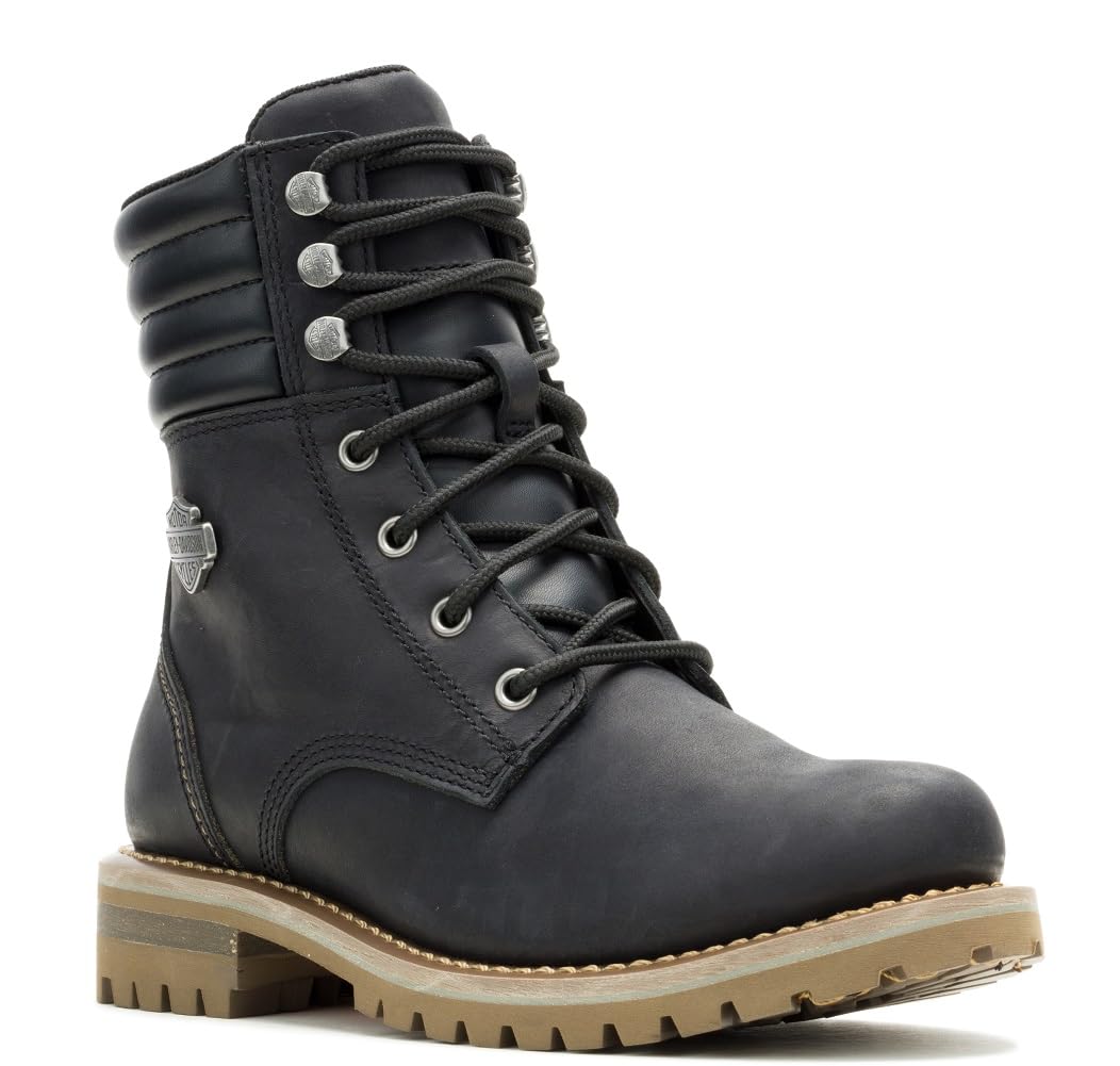 HARLEY-DAVIDSON Womens Gynger Lace 6-Inch Black Motorcycle Boots D84843