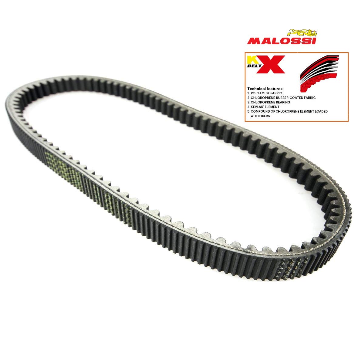 Correa de transmisión Malossi para scooter Aprilia 200 Atlantic 4T Lc 824x22x13
