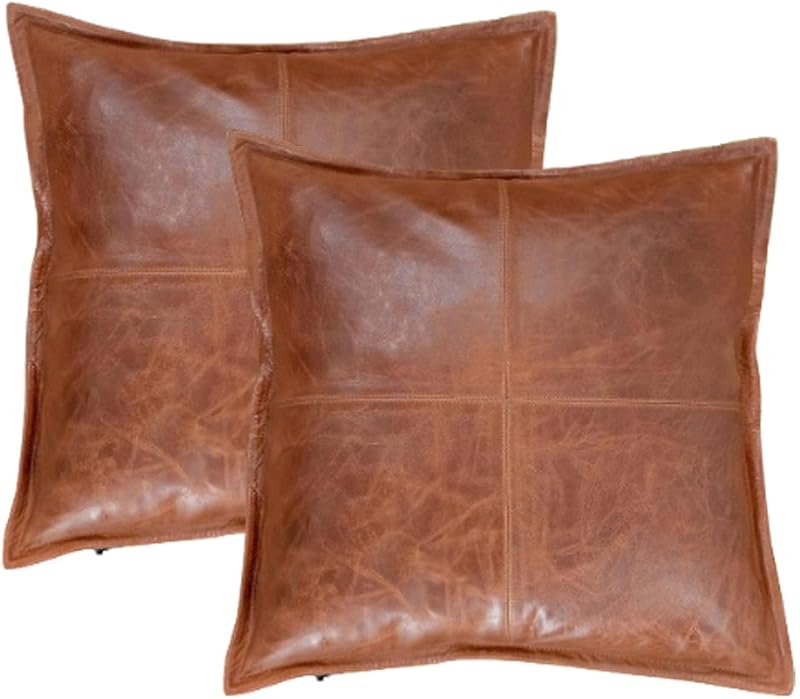 HideNgo Lambskin Leather Pillow Cover — $124