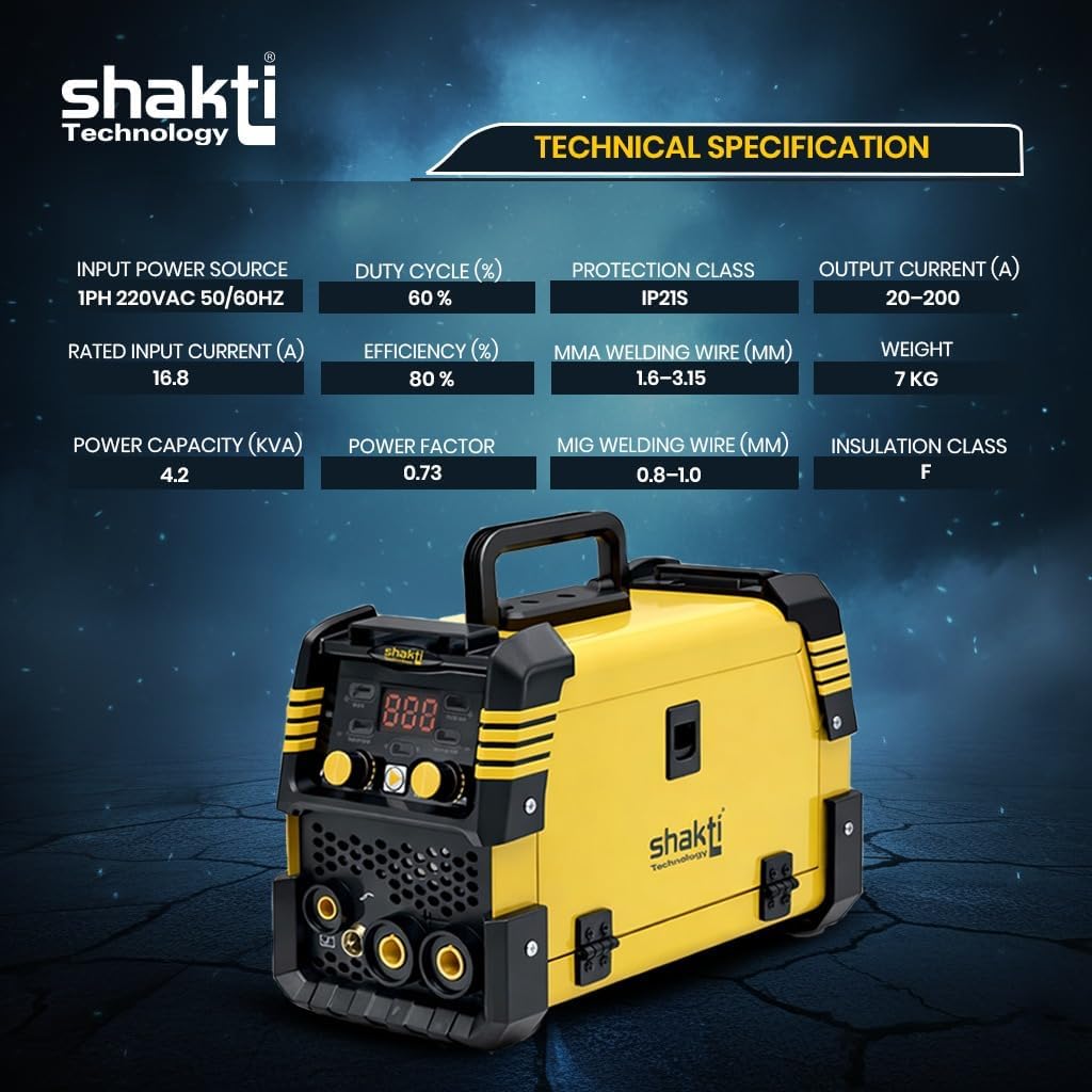 Shakti 200A 3-in-1 Welding Machine - Gasless & Portable -3 Shakti 200A 3-in-1 Welding Machine - Gasless & Portable -3