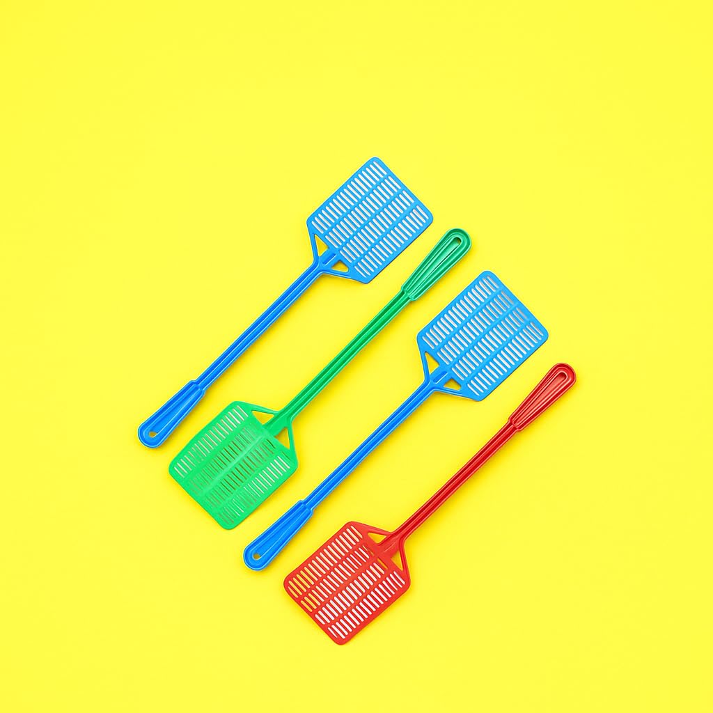 Turtulsgroup Plastic Fly swatter for Cockroach and All incent Killer's (Multicolor) Pack of-4