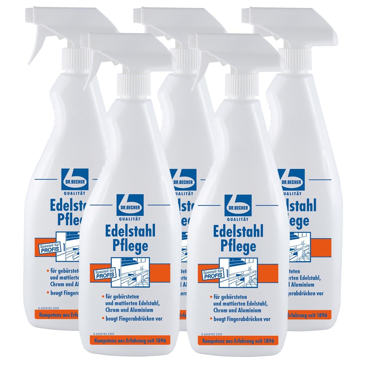 5X Dr. Becher Edelstahlpflege 1 Liter