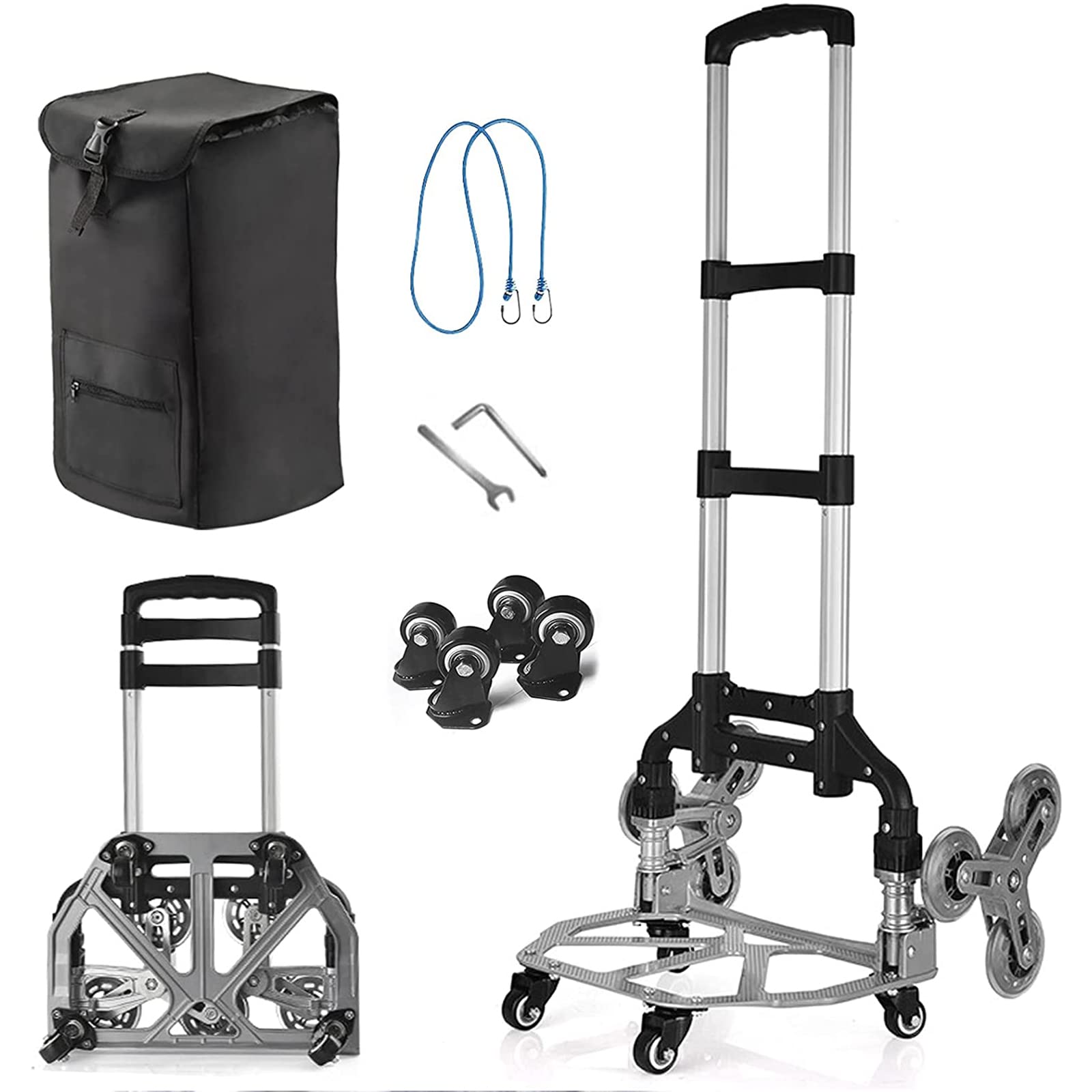 Hand Truck Stair Climber Cart with Folding Grocery Cart