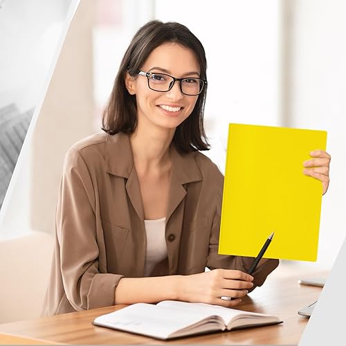 Miniatura 7 de Yeaqee 60 carpetas de plástico con bolsillos y carpetas de puntas con puntas, carpetas de plástico con 2 bolsillos para oficina, escuela,